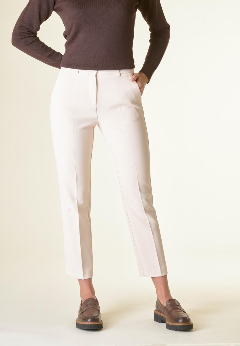 Angelico Pantalone panna crepe sigaretta