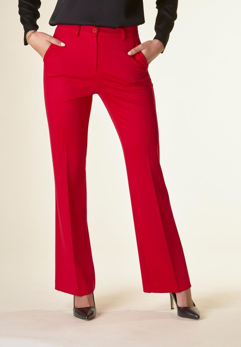 Angelico Pantalone rosso zampa twill