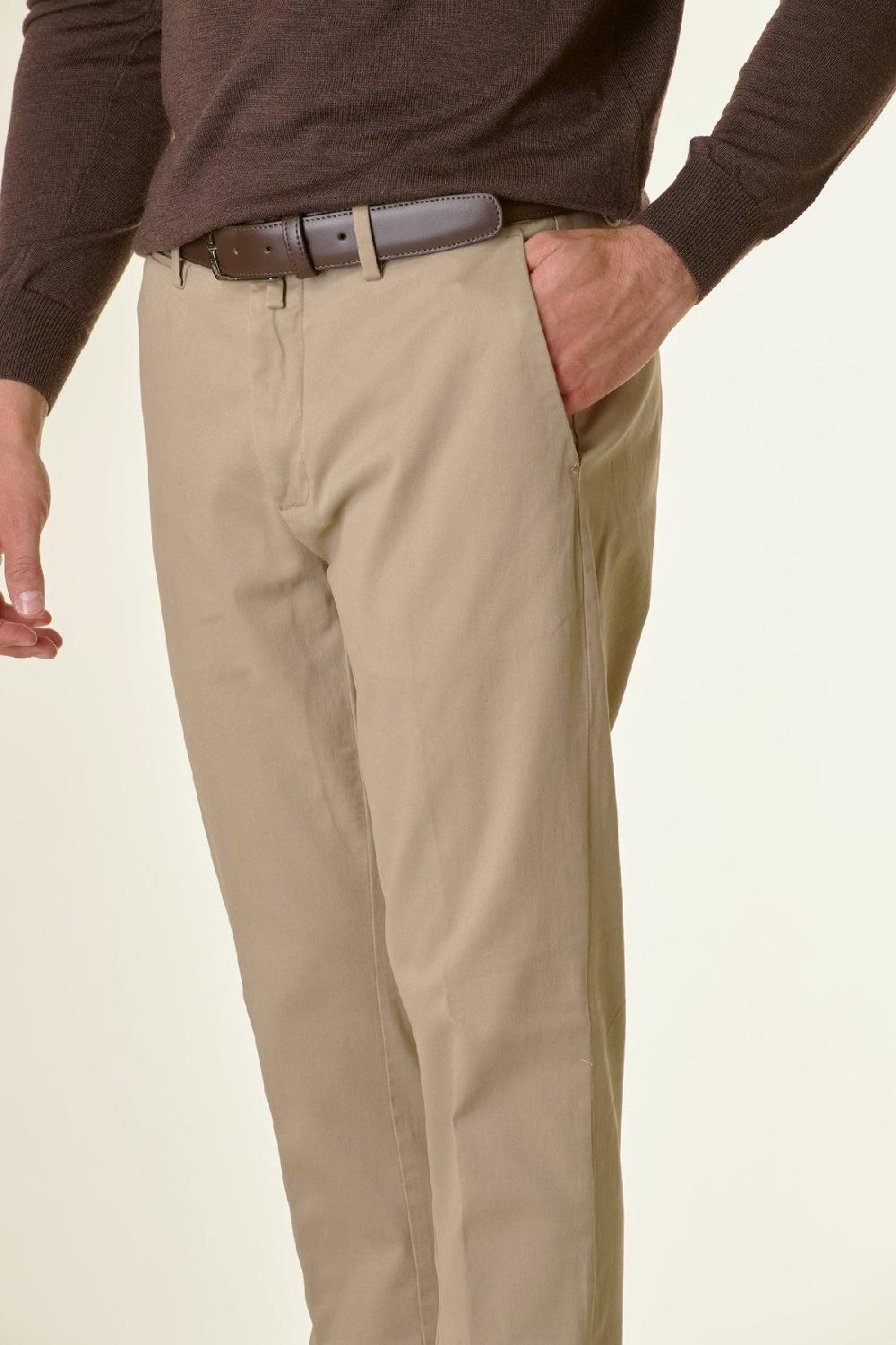 Angelico Pantalone Sabbia Twill Stretch Slim
