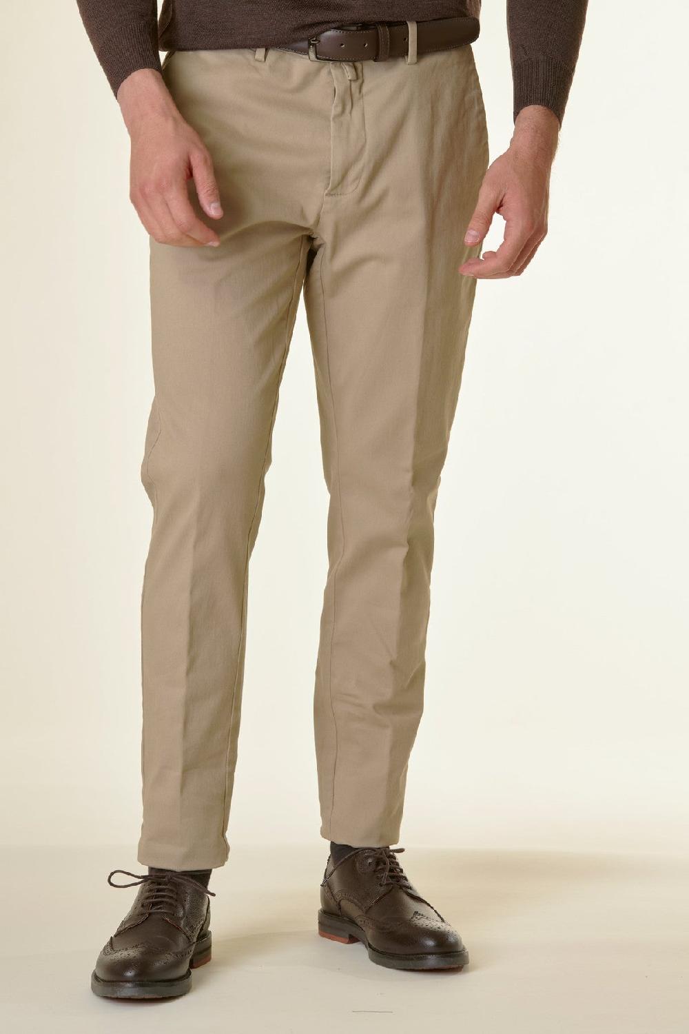 Angelico Pantalone sabbia twill stretch slim