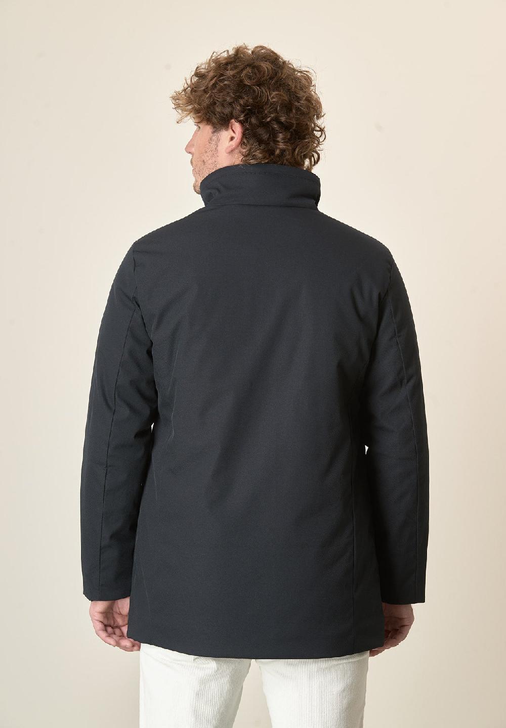 Angelico Parka Blu Navy Pelliccia Staccabile