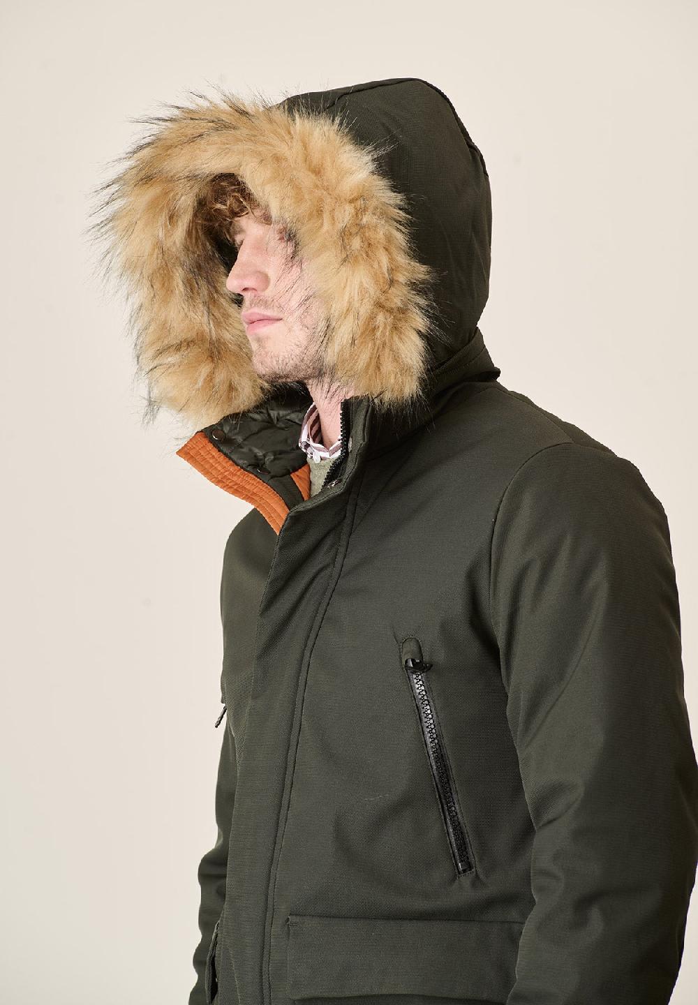 Angelico Parka Verde Pelliccia Staccabile