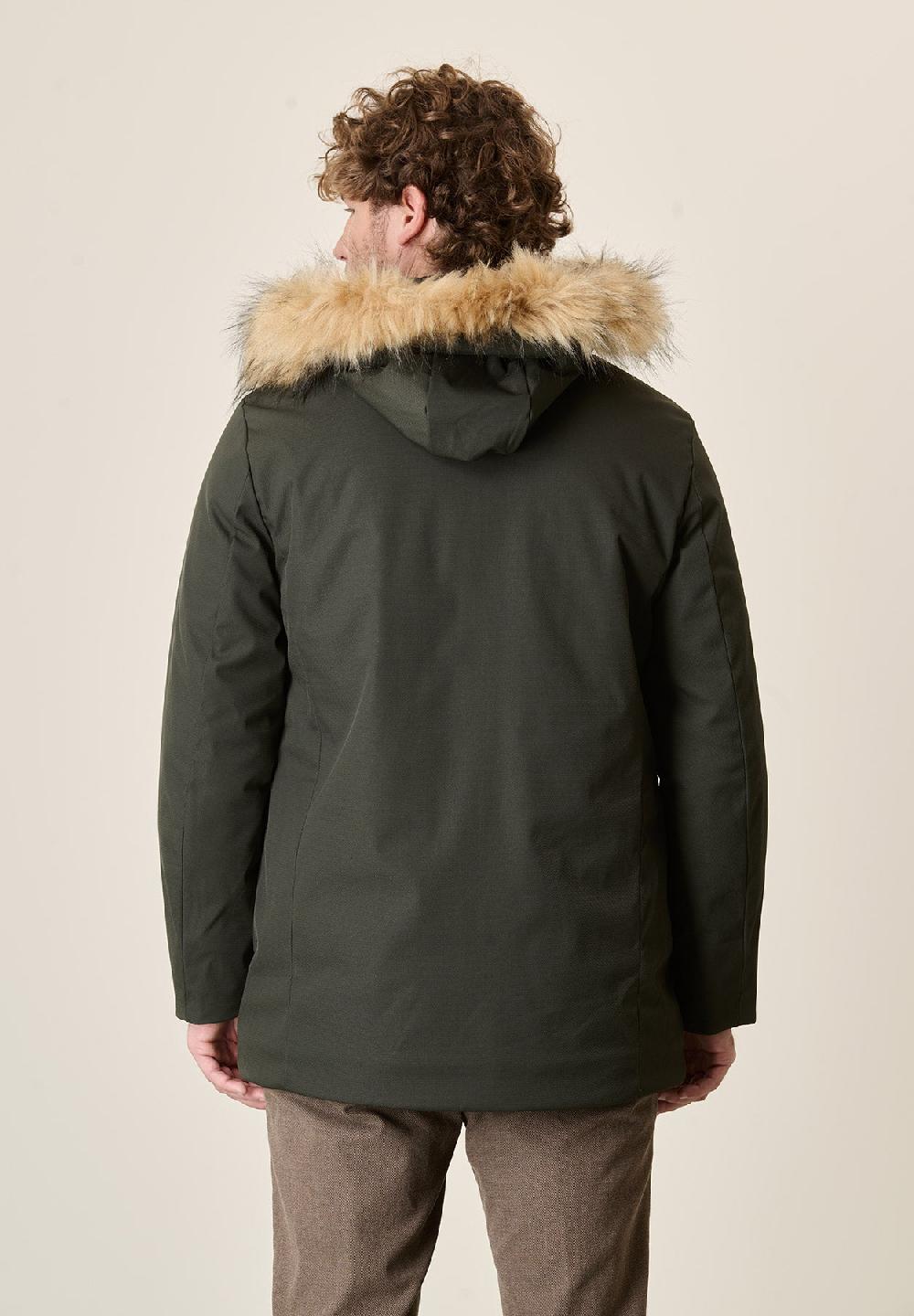 Angelico Parka Verde Pelliccia Staccabile