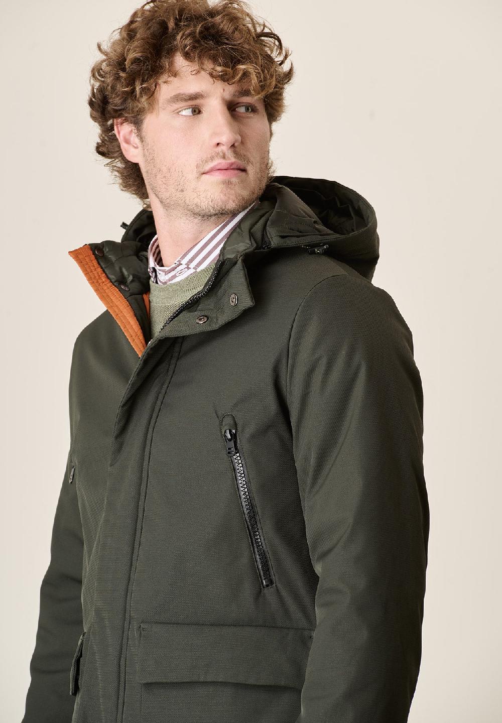Angelico Parka Verde Pelliccia Staccabile