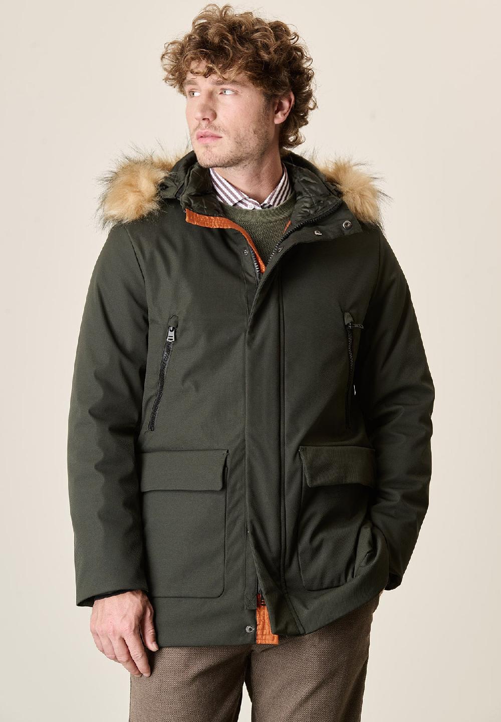 Angelico Parka verde pelliccia staccabile