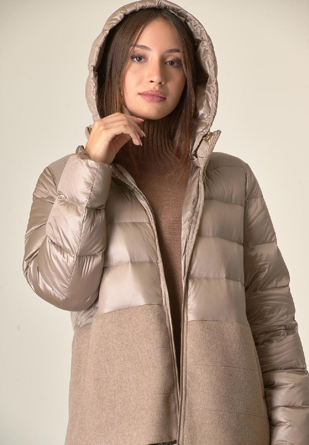 Angelico Piumino Beige Bi-tessuto Corto