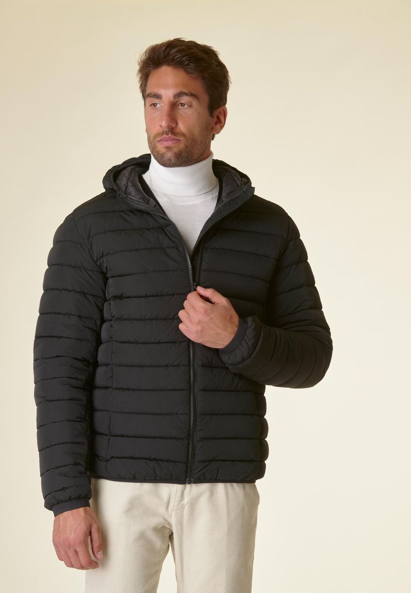 Angelico Piumino nero cappuccio 100gr. Trapuntato