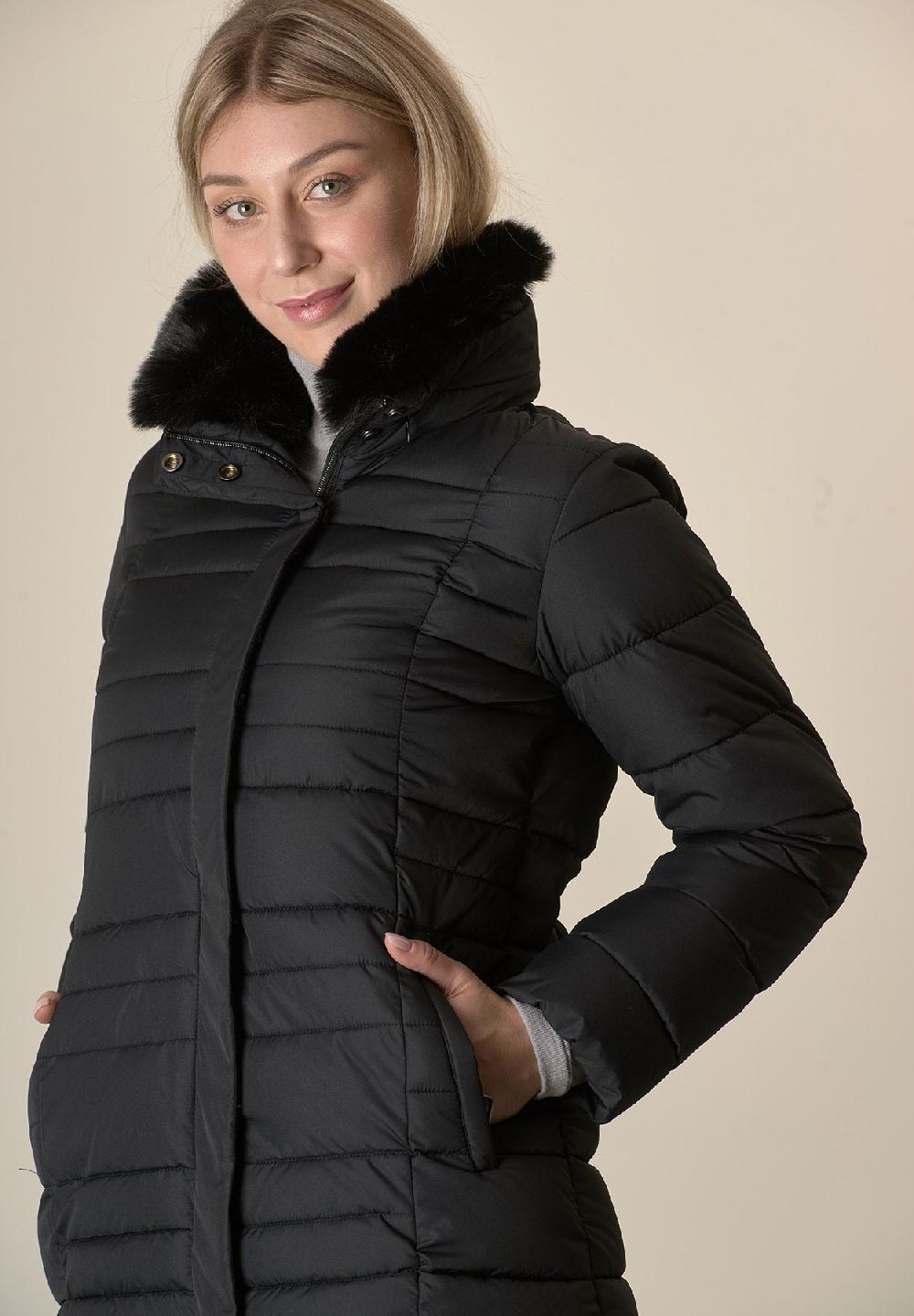 Angelico Piumino Nero Pelliccia Staccabile