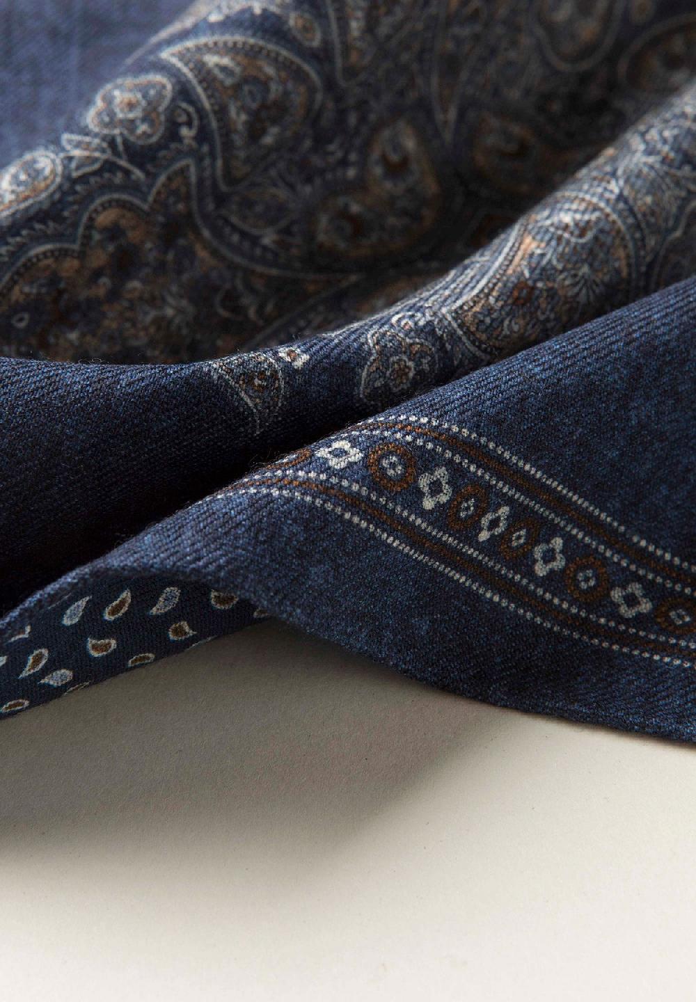 Angelico Pochette Blu Navy Fronte Retro Lana