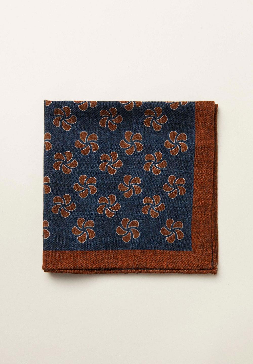 Angelico Pochette blu rosso fronte retro lana