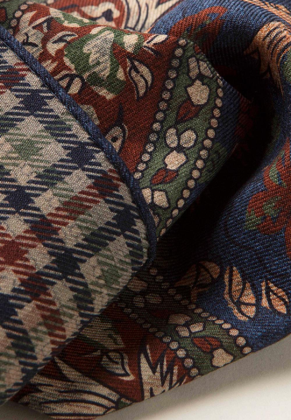 Angelico Pochette Blu Verde Fronte Retro Lana