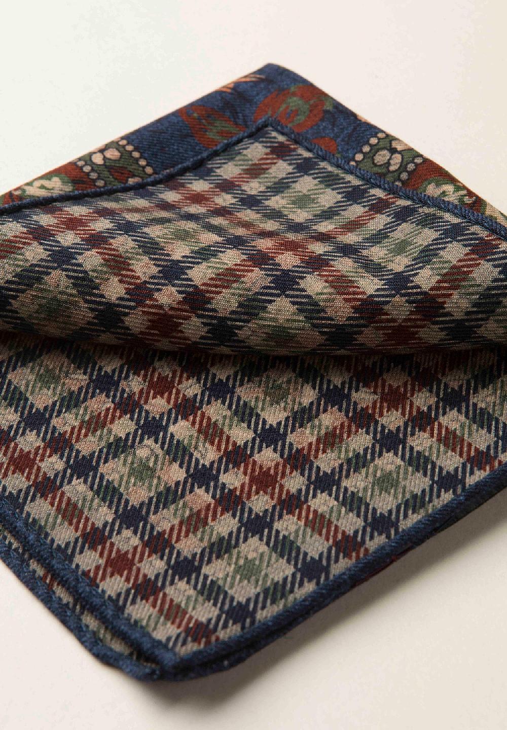 Angelico Pochette Blu Verde Fronte Retro Lana