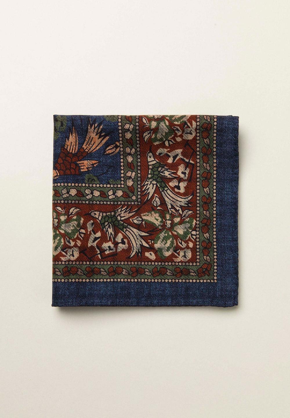 Angelico Pochette blu verde fronte retro lana