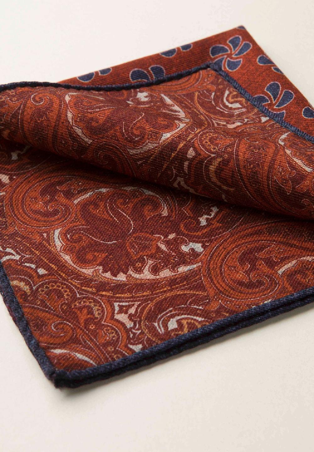 Angelico Pochette Bordeaux Blu Fronte Retro Lana