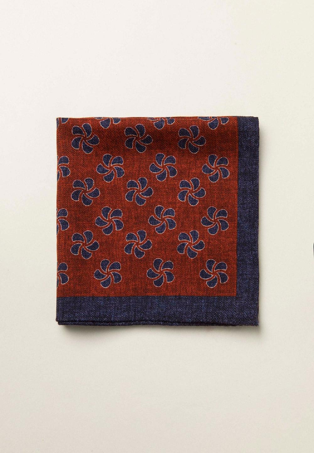 Angelico Pochette bordeaux blu fronte retro lana