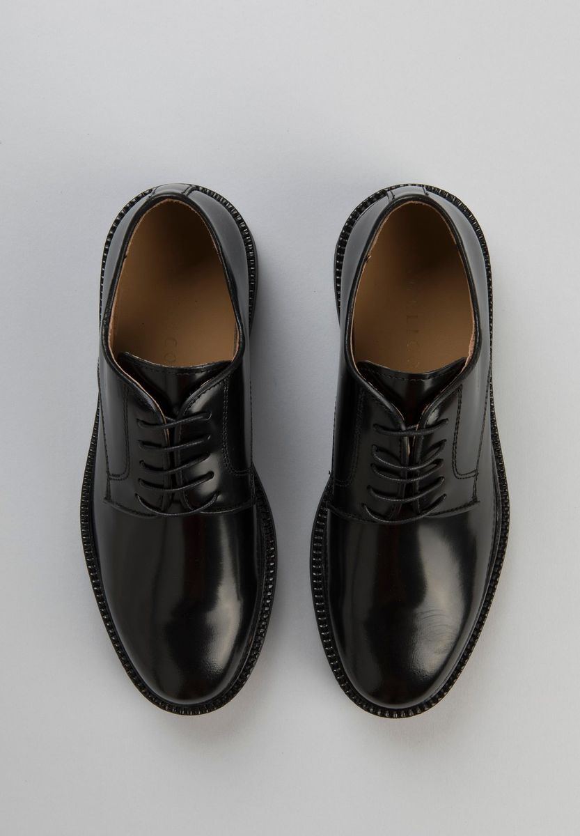 Angelico Scarpa derby nera pelle abrasivata