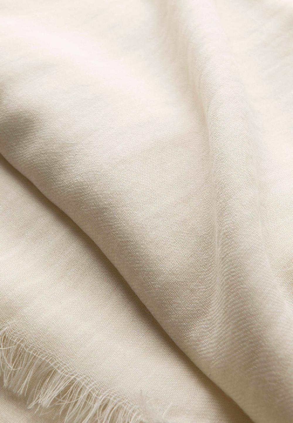 Angelico Sciarpa Bianca Lana Merinos Frange