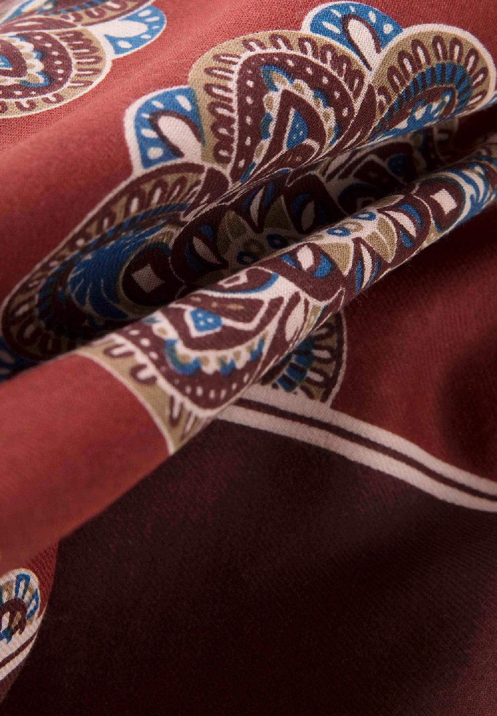 Angelico Sciarpa Bordeaux Fantasia Cotone Lana