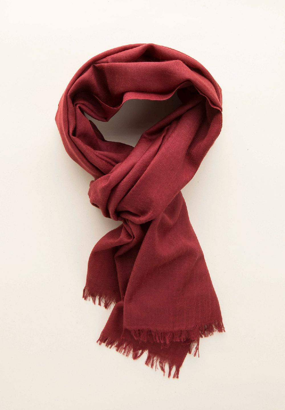 Angelico Sciarpa bordeaux lana merinos frange