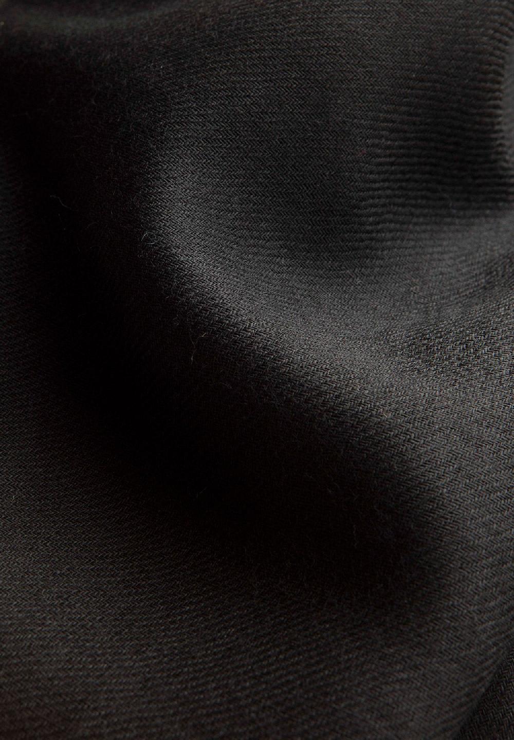 Angelico Sciarpa Nera Lana Merinos Frange