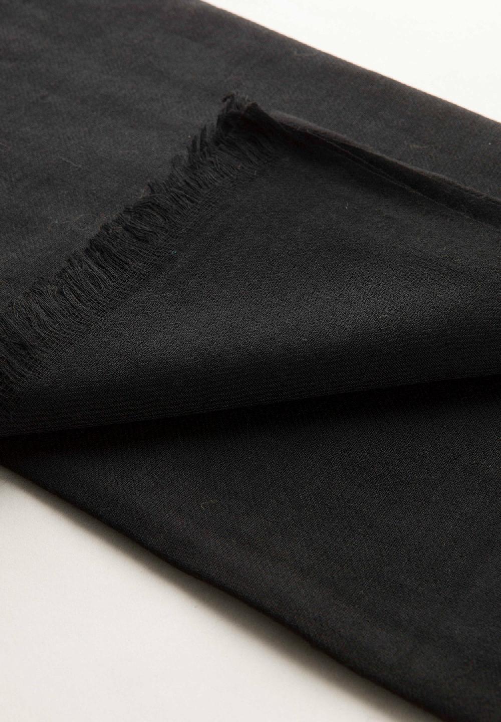 Angelico Sciarpa Nera Lana Merinos Unita