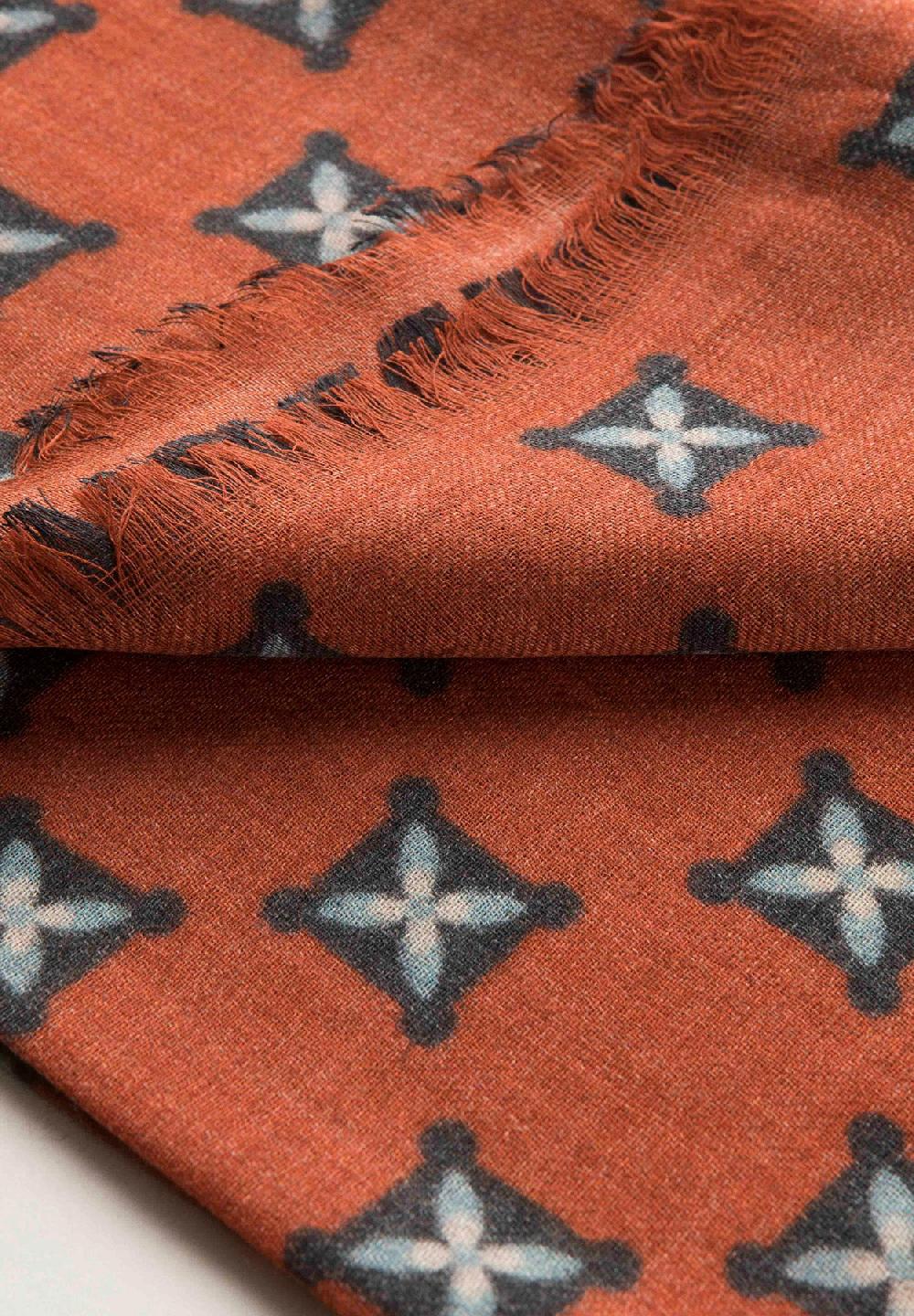 Angelico Sciarpa Rossa Fantasia Lana Frange