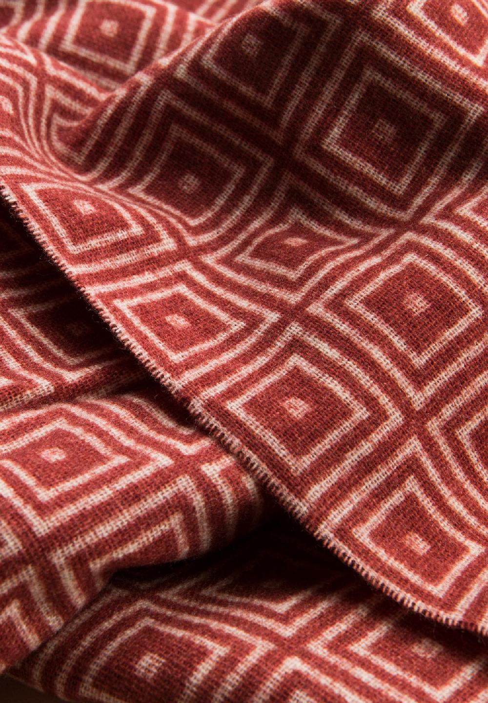 Angelico Sciarpa Rossa Quadri Lana Vergine