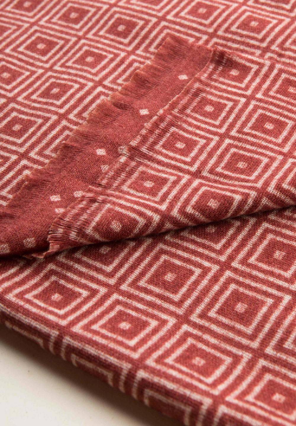 Angelico Sciarpa Rossa Quadri Lana Vergine