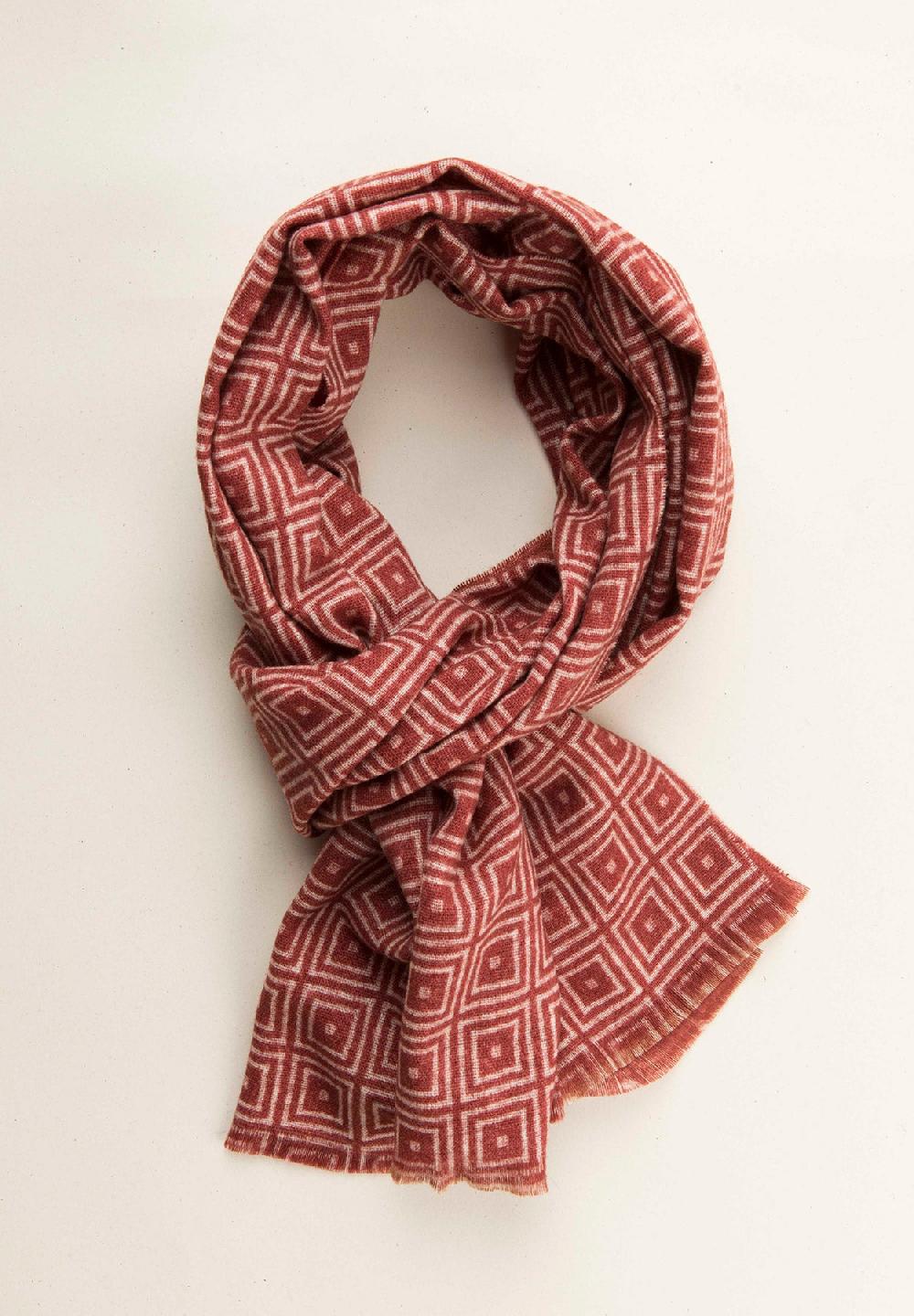 Angelico Sciarpa rossa quadri lana vergine