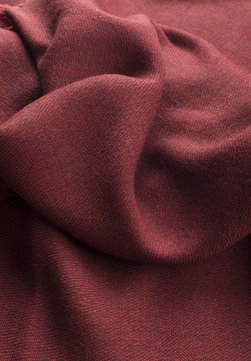 Angelico Sciarpa Rosso Scuro Con Frange Nere