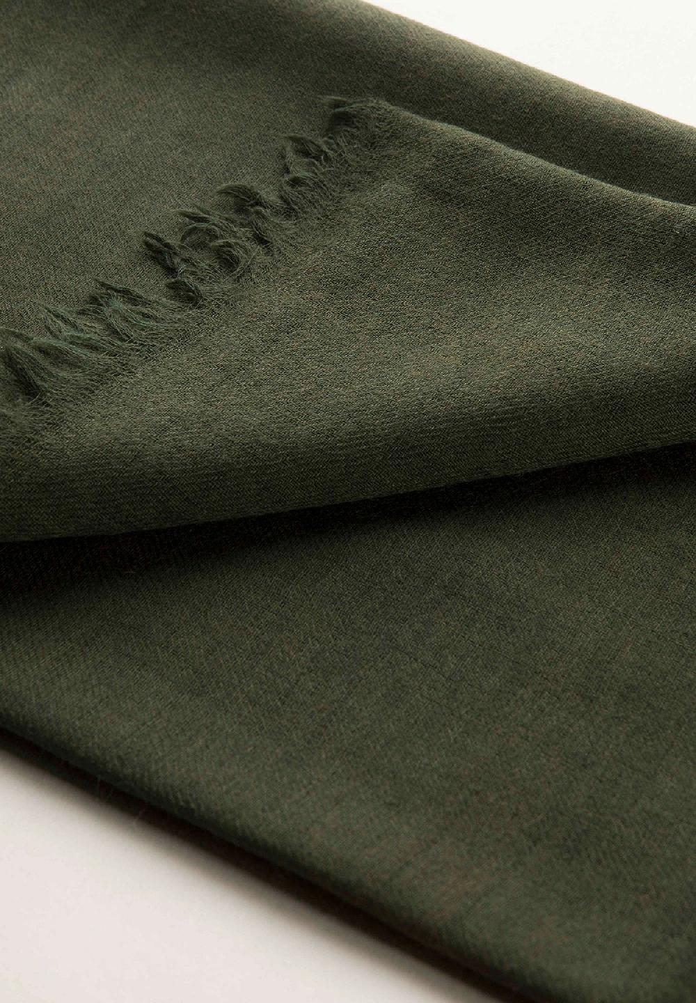 Angelico Sciarpa Verde Militare Lana Merinos Unita