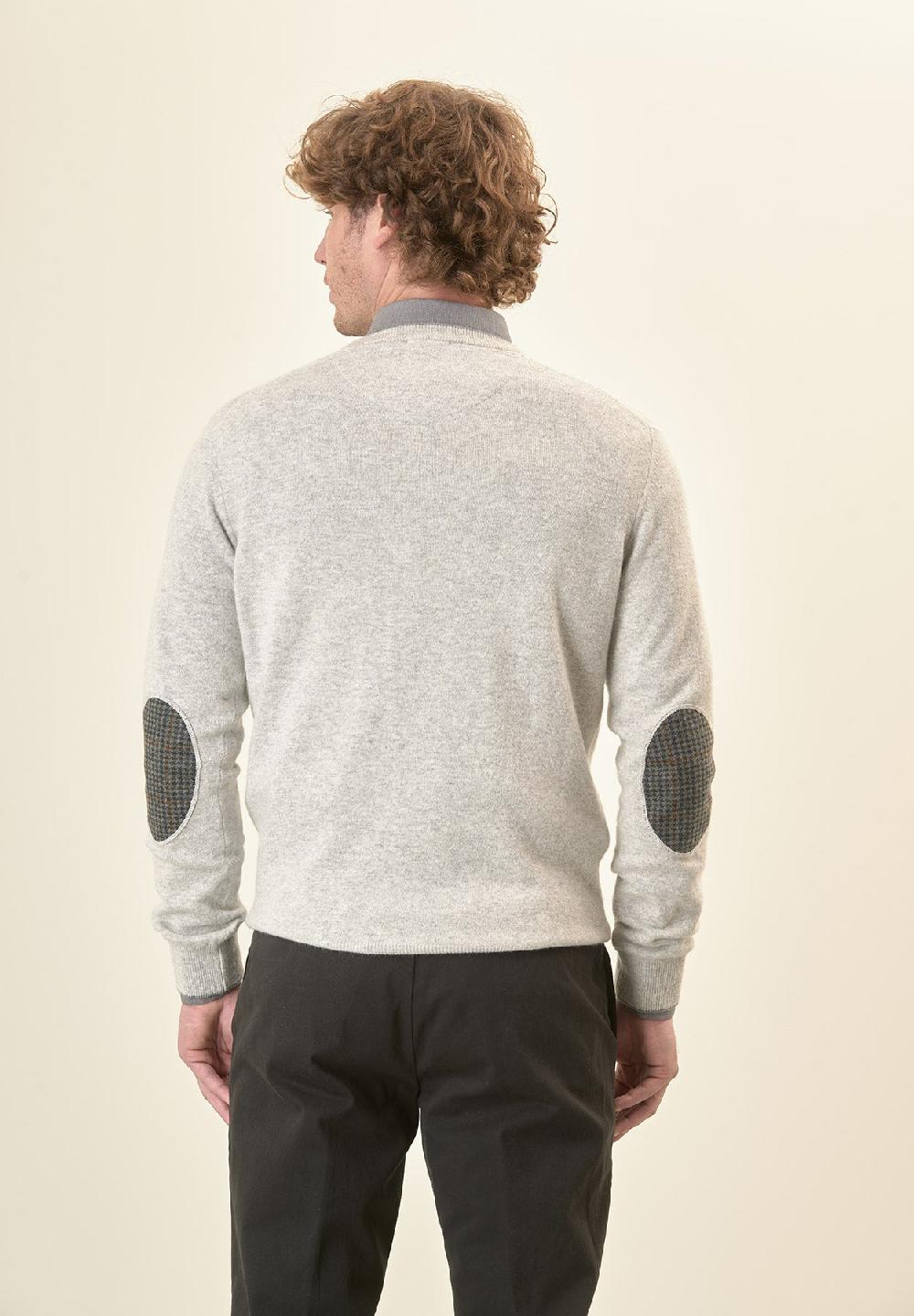 Angelico Scollo V Grigio Chiaro Militare Toppe