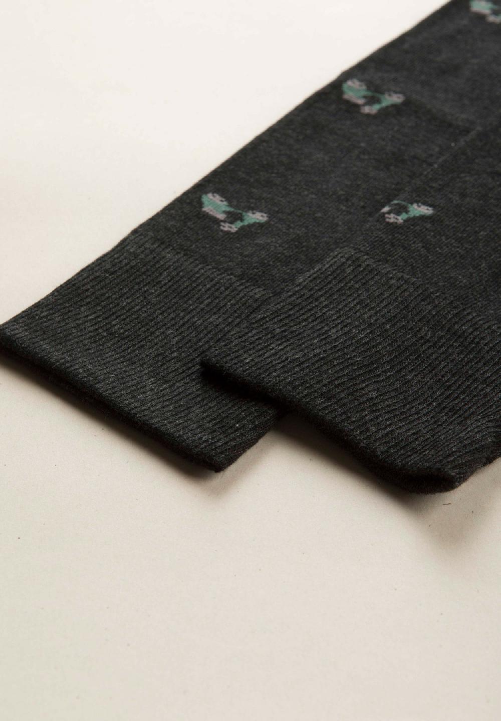 Angelico Calza Antracite Fantasia Vespe Cotone Stretch