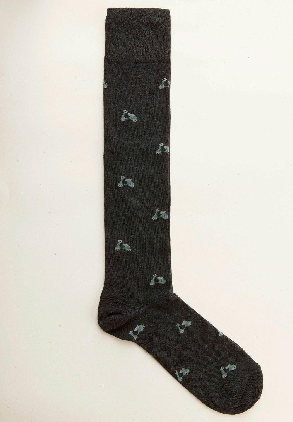 Angelico Calza antracite fantasia vespe cotone stretch