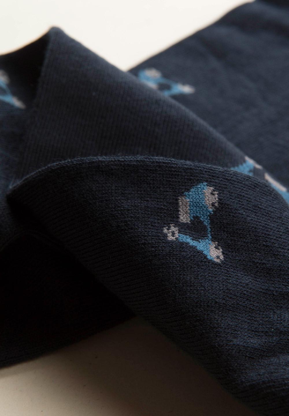 Angelico Calza Blu Scuro Fantasia Vespe Cotone Stretch