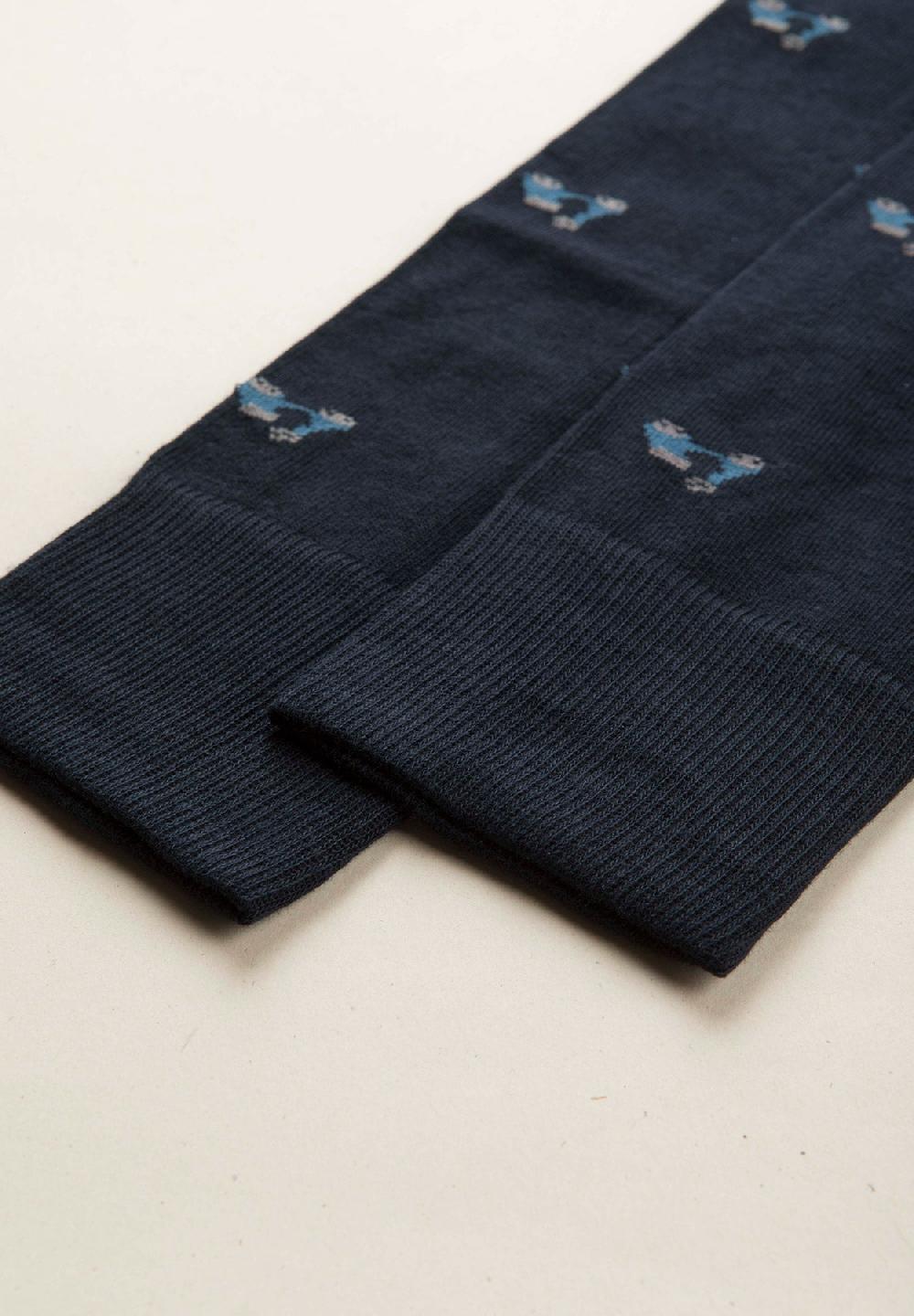 Angelico Calza Blu Scuro Fantasia Vespe Cotone Stretch