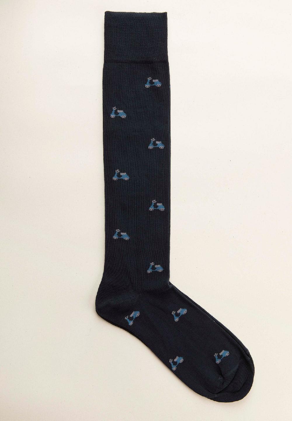 Angelico Calza blu scuro fantasia vespe cotone stretch