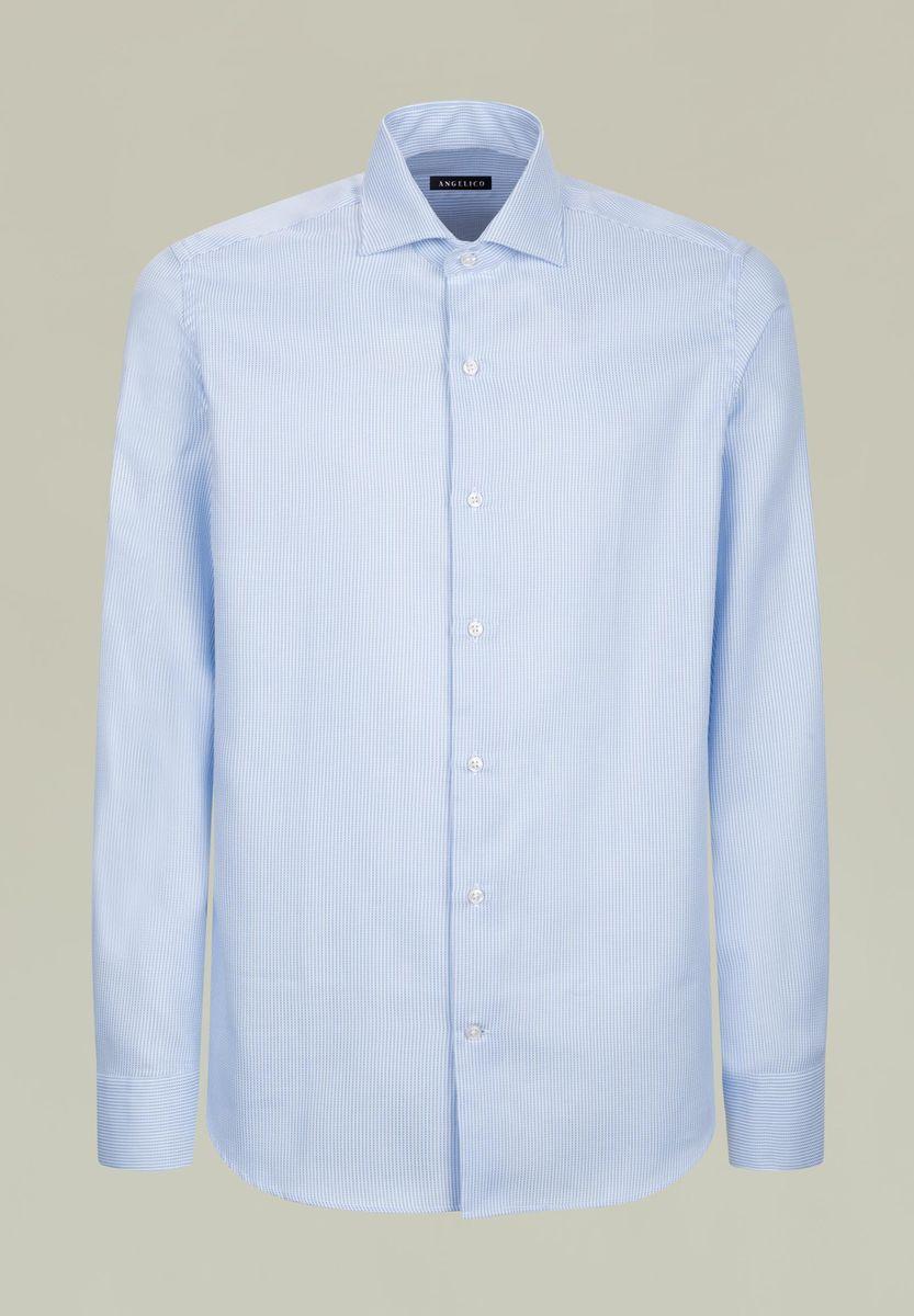 Angelico Camicia azzurra armatura quadretto francese regular fit