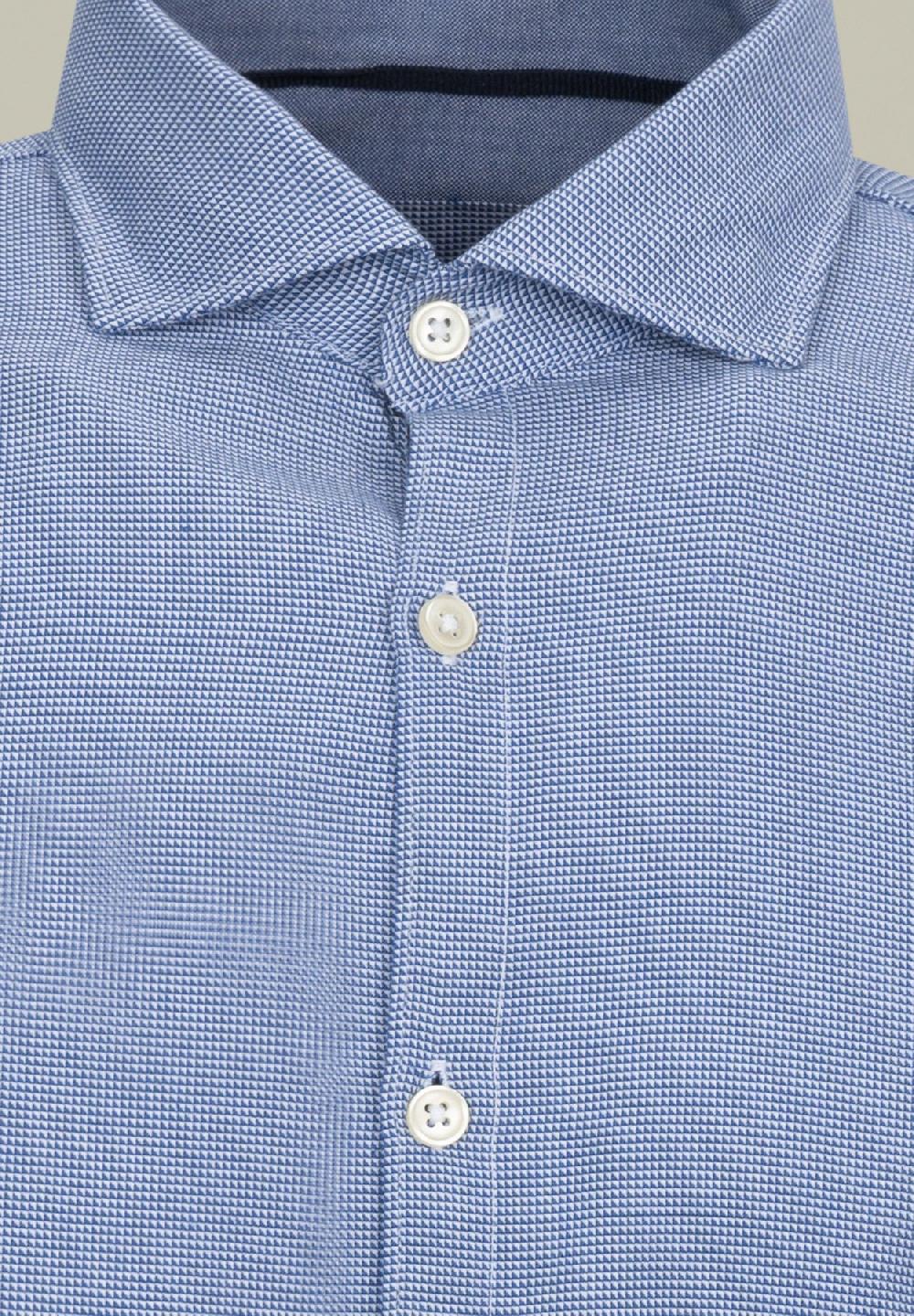 Angelico Camicia Azzurra Microdisegno Jacquard Regular Fit