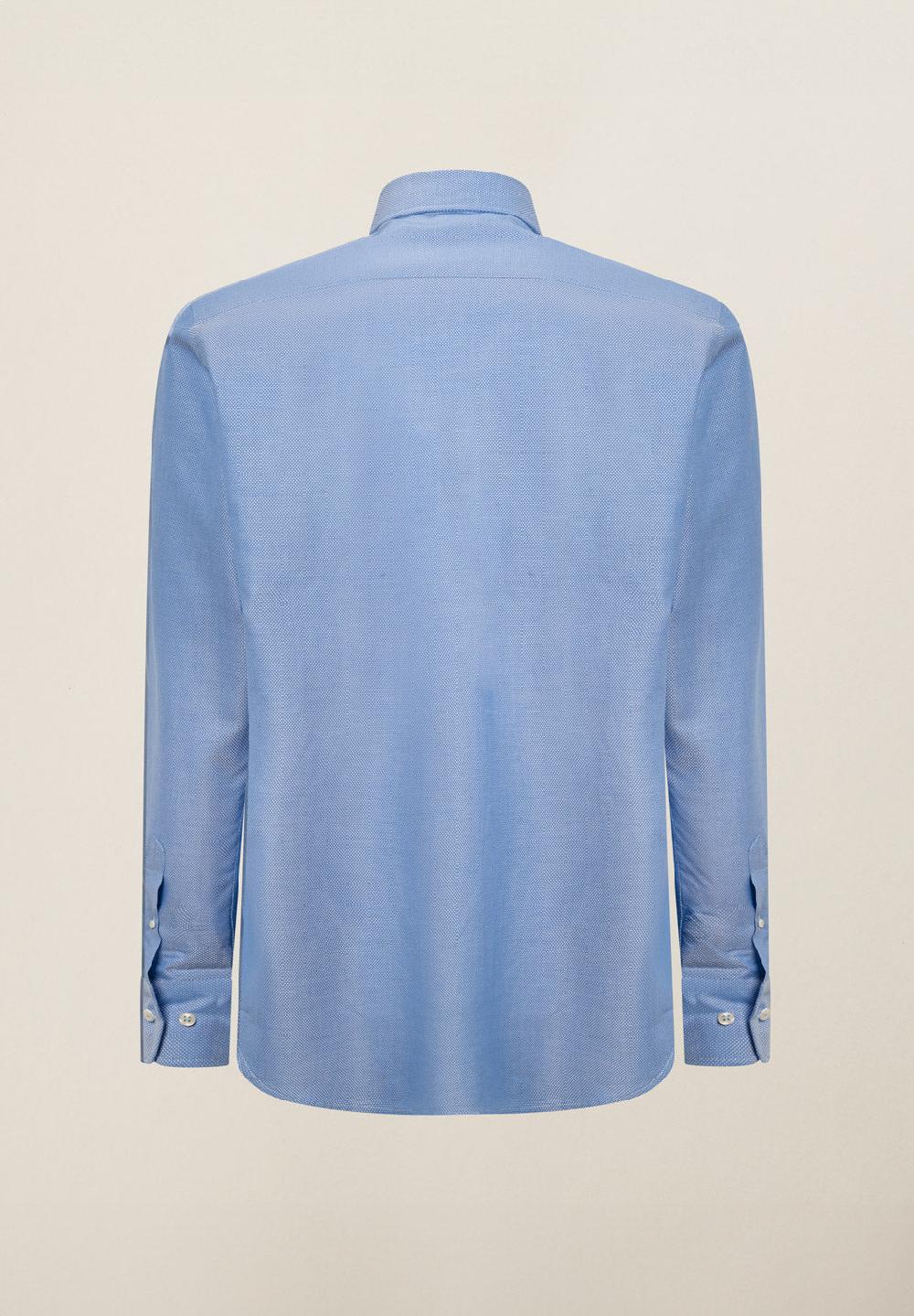 Angelico Camicia Azzurro Microdisegno Cotone Regular Fit