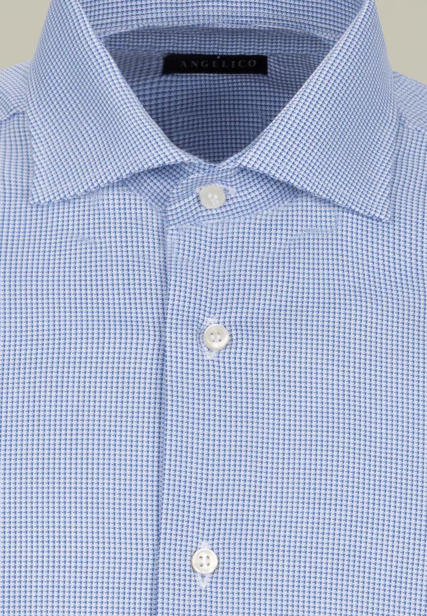Angelico Camicia Blu-bianco Armatura Quadretto Slim