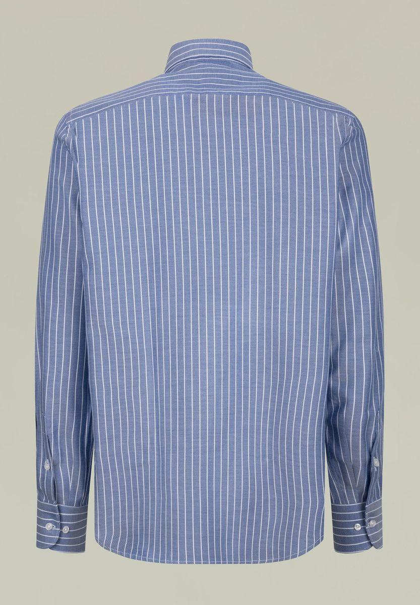 Angelico Camicia Blu Chiaro Gessata Bianca BD Regular Fit