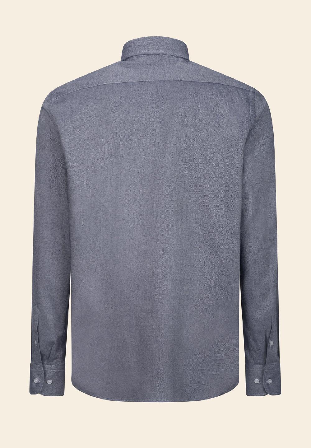 Angelico Camicia Blu Flanella Taschino Cotone Regular Fit