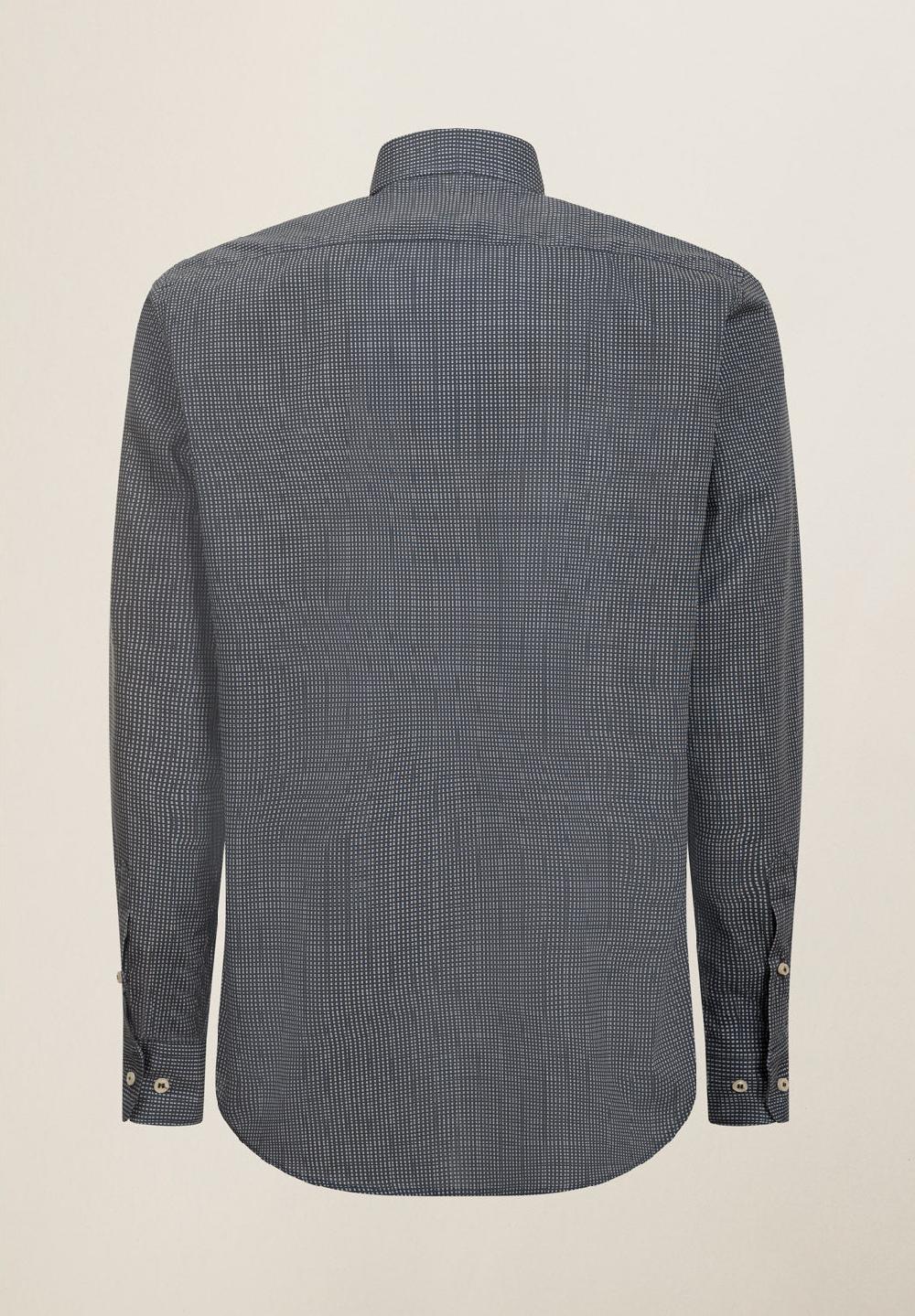 Angelico Camicia Blu Microdisegno Cotone Regular Fit