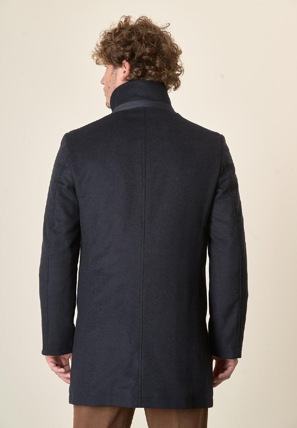 Angelico Cappotto Blu Collo Coreano Pettorina Staccabile