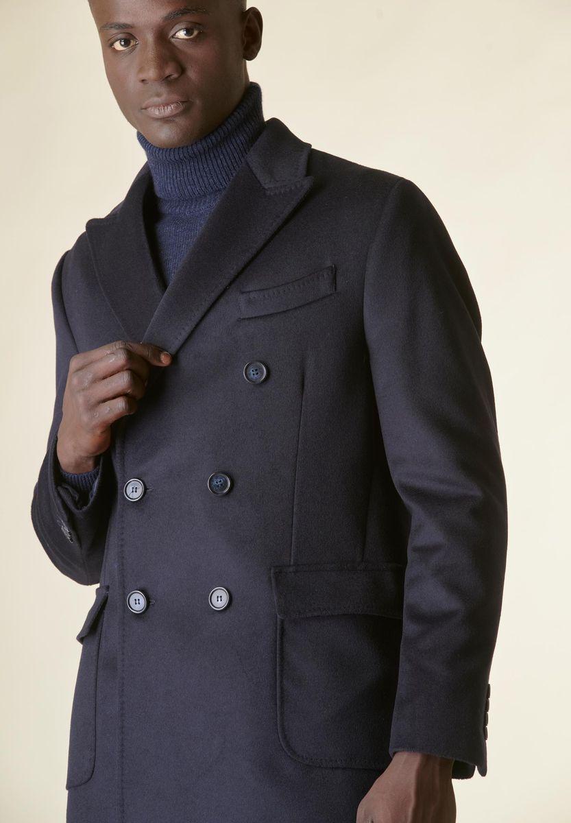 Angelico Cappotto Blu Doppiopetto Lana-cashmere Tasconi