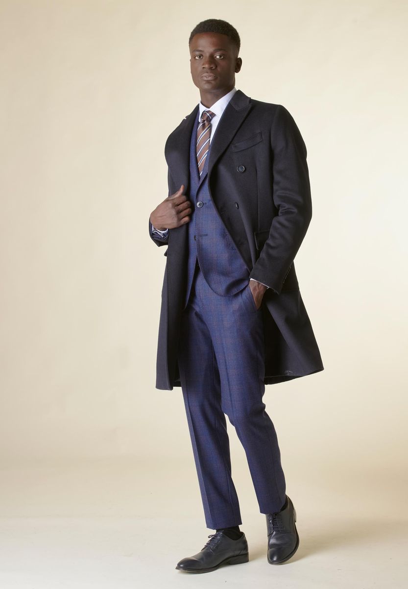 Angelico Cappotto Blu Doppiopetto Lana-cashmere Tasconi