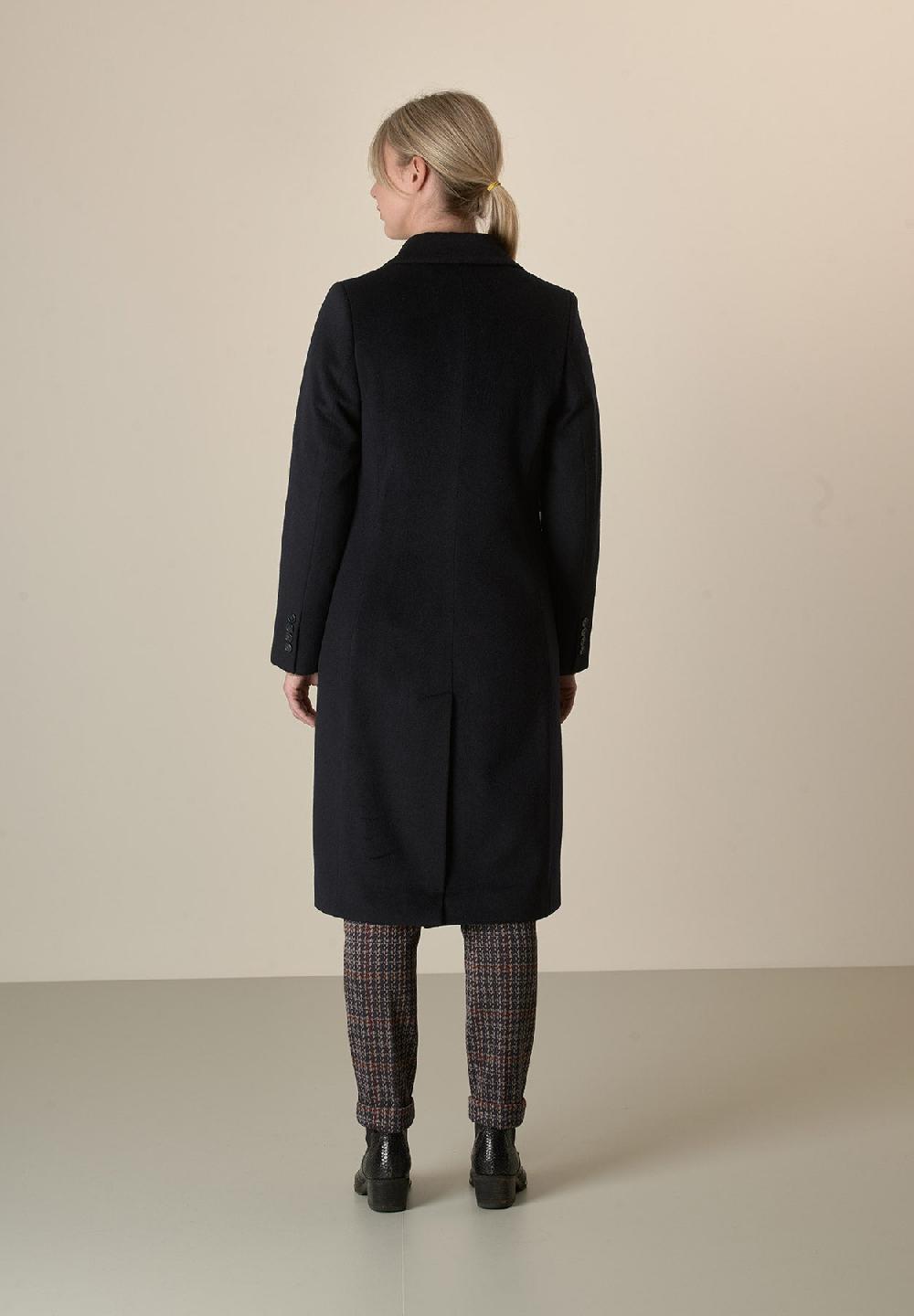 Angelico Cappotto Blu Navy Doppiopetto Lana Cashmere