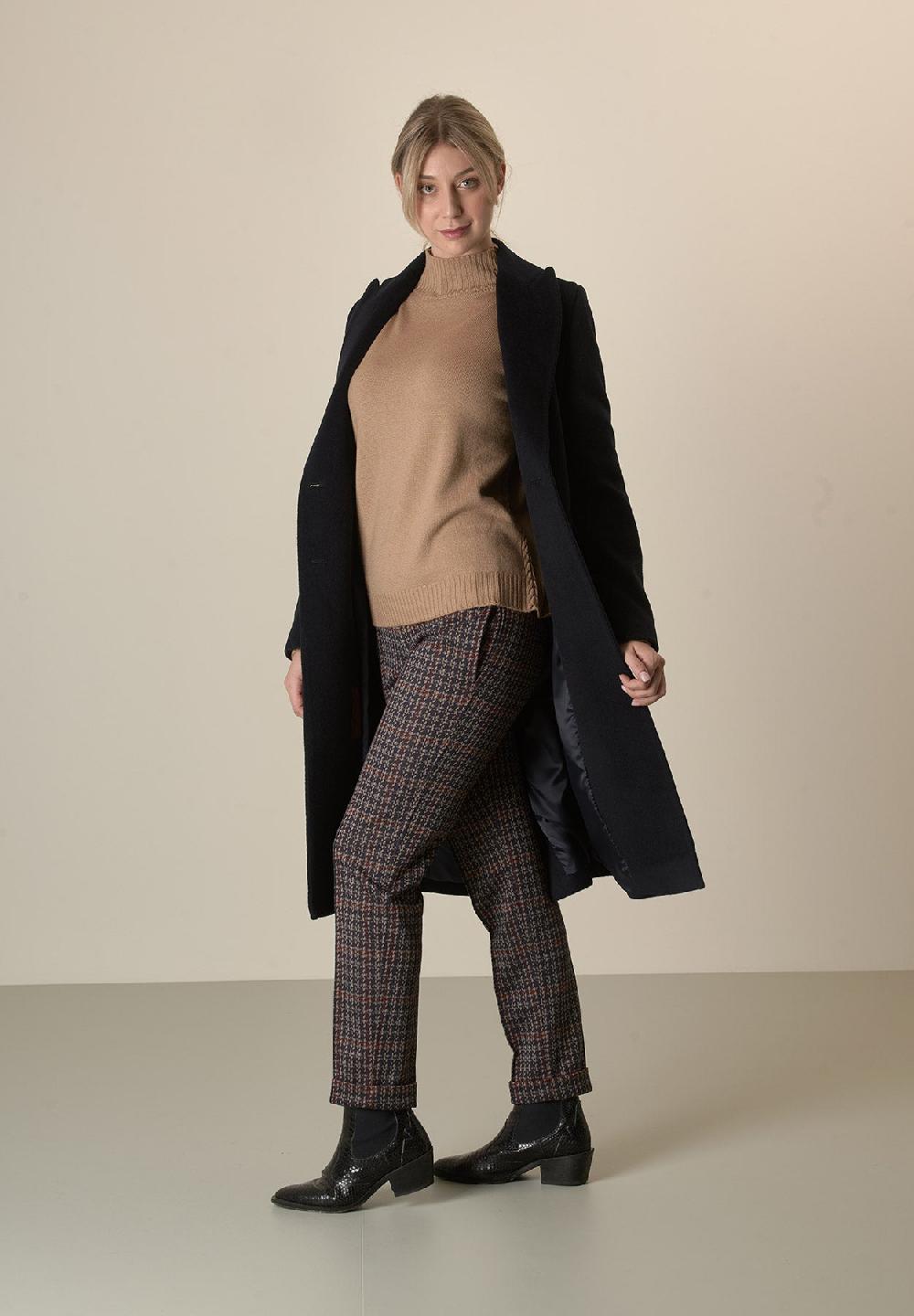 Angelico Cappotto Blu Navy Doppiopetto Lana Cashmere