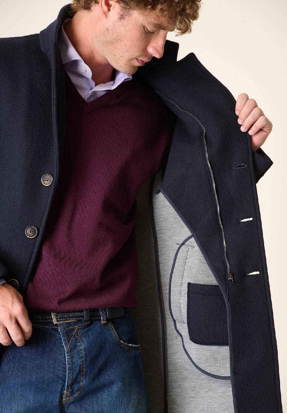 Angelico Cappotto Blu Sfoderato Pettorina Staccabile